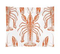 HETVBNS Orange Shrimp Pattern Tapestry Wall Hanging - 50"x60" Aesthetic Tapestries Soft Polyester Wall Art Decor Large Tapestry for Bedroom Living Room Dorm Backdrop, Hanging Kit Included