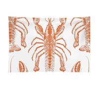 HETVBNS Orange Shrimp Pattern Tapestry Wall Hanging - 60"x90" Aesthetic Tapestries Soft Polyester Wall Art Decor Large Tapestry for Bedroom Living Room Dorm Backdrop, Hanging Kit Included
