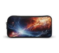 HETVBNS Outer Space Stars Pencil Case Large Capacity Zipper Pouch, Durable Pencil Box Organizer, Portable Small Cosmetic Bag for Office, Travel