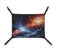 HETVBNS Outer Space Stars Pet Hammock for Cats & Dogs, Soft Breathable Canvas Hanging Hammock with Adjustable Straps, Comfortable & Durable Hanging Bed for Small to Medium Pets