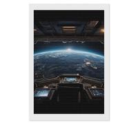 HETVBNS Outer Space Views from The Spaceship Diamond Painting Kits for Adults, Full Round Drill DIY Diamond Art for Beginners, 5D Gem Art and Crafts for Home Wall Decor 8"x12"