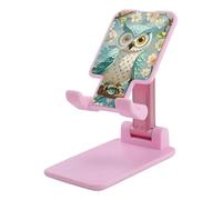 HETVBNS Owl Spring Flowers Turquoise Phone Stand for Desk - Adjustable & Foldable Tablet Stand Portable Cell Phone Stand Holder Compatible with 4-13" Smartphones, Tablets