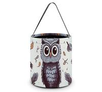 HETVBNS Owl Tree Branches Candy Bag Halloween Trick Or Treat Bucket 7.9x8.3in, Reusable Gift Bags for Party Holiday Wedding