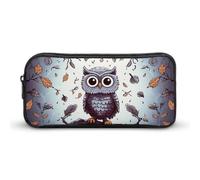 HETVBNS Owl Tree Branches Pencil Case Large Capacity, Durable Pencil Pouch Portable Small Cosmetic Bag with Metal Zipper, Simple Makeup Pouch Aesthetic Toiletry Bag for Travel Office