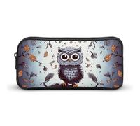 HETVBNS Owl Tree Branches Pencil Case Large Capacity Zipper Pouch, Durable Pencil Box Organizer, Portable Small Cosmetic Bag for Office, Travel