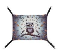 HETVBNS Owl Tree Branches Pet Hammock for Cats & Dogs, Soft Breathable Canvas Hanging Hammock with Adjustable Straps, Comfortable & Durable Hanging Bed for Small to Medium Pets
