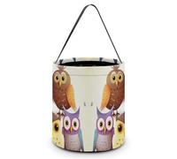 HETVBNS Owls Birds Candy Bag Halloween Trick Or Treat Bucket 7.9x8.3in, Reusable Gift Bags for Party Holiday Wedding