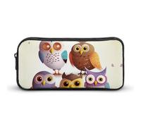 HETVBNS Owls Birds Pencil Case Large Capacity Zipper Pouch, Durable Pencil Box Organizer, Portable Small Cosmetic Bag for Office, Travel