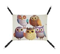 HETVBNS Owls Birds Pet Hammock for Cats & Dogs, Soft Breathable Canvas Hanging Hammock with Adjustable Straps, Comfortable & Durable Hanging Bed for Small to Medium Pets