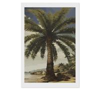 HETVBNS Palm Tree Tropical Diamond Painting Kits for Adults, Full Round Drill DIY Diamond Art for Beginners, 5D Gem Art and Crafts for Home Wall Decor 8"x12"