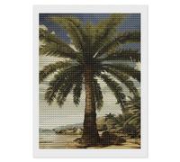HETVBNS Palm Tree Tropical Diamond Painting Kits for Adults, Full Round Drill DIY Diamond Art for Beginners, 5D Gem Art and Crafts for Home Wall Decor 12"x16"