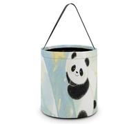 HETVBNS Panda Star Candy Bag Halloween Trick Or Treat Bucket 7.9x8.3in, Reusable Gift Bags for Party Holiday Wedding