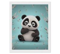 HETVBNS Panda Star Diamond Painting Kits for Adults, Full Round Drill DIY Diamond Art for Beginners, 5D Gem Art and Crafts for Home Wall Decor 16"x20"
