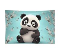 HETVBNS Panda Star Tapestry Wall Hanging - 60"x90" Aesthetic Tapestries Soft Polyester Wall Art Decor Large Tapestry for Bedroom Living Room Dorm Backdrop, Hanging Kit Included