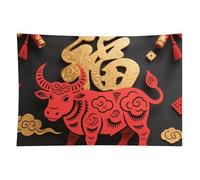 HETVBNS Papercut Ox Zodiac Tapestry Wall Hanging - 60"x90" Aesthetic Tapestries Soft Polyester Wall Art Decor Large Tapestry for Bedroom Living Room Dorm Backdrop, Hanging Kit Included