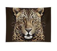 HETVBNS Patterned Leopard Head Tapestry Wall Hanging - 30"x40" Aesthetic Tapestries Soft Polyester Wall Art Decor Large Tapestry for Bedroom Living Room Dorm Backdrop, Hanging Kit Included