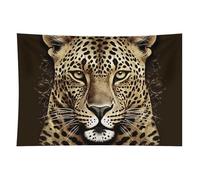 HETVBNS Patterned Leopard Head Tapestry Wall Hanging - 40"x60" Aesthetic Tapestries Soft Polyester Wall Art Decor Large Tapestry for Bedroom Living Room Dorm Backdrop, Hanging Kit Included