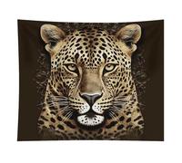 HETVBNS Patterned Leopard Head Tapestry Wall Hanging - 50"x60" Aesthetic Tapestries Soft Polyester Wall Art Decor Large Tapestry for Bedroom Living Room Dorm Backdrop, Hanging Kit Included