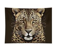 HETVBNS Patterned Leopard Head Tapestry Wall Hanging - 60"x80" Aesthetic Tapestries Soft Polyester Wall Art Decor Large Tapestry for Bedroom Living Room Dorm Backdrop, Hanging Kit Included