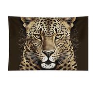 HETVBNS Patterned Leopard Head Tapestry Wall Hanging - 60"x90" Aesthetic Tapestries Soft Polyester Wall Art Decor Large Tapestry for Bedroom Living Room Dorm Backdrop, Hanging Kit Included