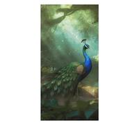 HETVBNS Peacock in Forest Beach Towel for Adults, Extra Large Microfiber Bath Towel 31.5 X 63 Inch, Quick-Dry & Sand Free Beach Towels for Travel, Picnic