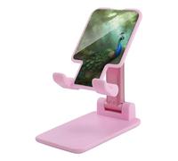 HETVBNS Peacock in Forest Phone Stand for Desk - Adjustable & Foldable Tablet Stand Portable Cell Phone Stand Holder Compatible with 4-13" Smartphones, Tablets