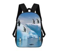 HETVBNS Penguins On The Iceberg Backpack for Women Men, Durable 600D Polyester Bookbag with Large Capacity, Lightweight 17 Inch Laptop Backpack Minimalism Casual Daypack for Work, Travel