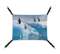 HETVBNS Penguins On The Iceberg Pet Hammock for Cats & Dogs, Soft Breathable Canvas Hanging Hammock with Adjustable Straps, Comfortable & Durable Hanging Bed for Small to Medium Pets