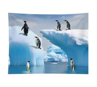 HETVBNS Penguins On The Iceberg Tapestry Wall Hanging - 60"x80" Aesthetic Tapestries Soft Polyester Wall Art Decor Large Tapestry for Bedroom Living Room Dorm Backdrop, Hanging Kit Included