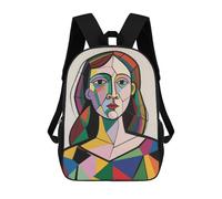 HETVBNS Pensive Woman Backpack for Women Men, Durable 600D Polyester Bookbag with Large Capacity, Lightweight 17 Inch Laptop Backpack Minimalism Casual Daypack for Work, Travel