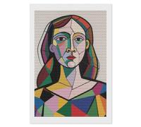 HETVBNS Pensive Woman Diamond Painting Kits for Adults, Full Round Drill DIY Diamond Art for Beginners, 5D Gem Art and Crafts for Home Wall Decor 8"x12"
