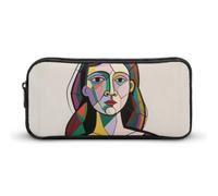 HETVBNS Pensive Woman Pencil Case Large Capacity, Durable Pencil Pouch Portable Small Cosmetic Bag with Metal Zipper, Simple Makeup Pouch Aesthetic Toiletry Bag for Travel Office