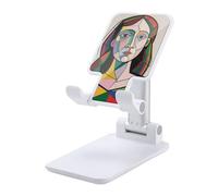 HETVBNS Pensive Woman Phone Stand for Desk - Adjustable & Foldable Tablet Stand Portable Cell Phone Stand Holder Compatible with 4-13" Smartphones, Tablets