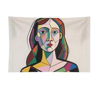 HETVBNS Pensive Woman Tapestry Wall Hanging - 60"x90" Aesthetic Tapestries Soft Polyester Wall Art Decor Large Tapestry for Bedroom Living Room Dorm Backdrop, Hanging Kit Included