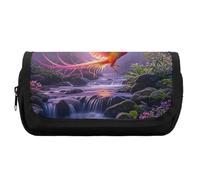 HETVBNS Phoenix Is Flying Pencil Case Extra Large, Double Layer Pencil Pouch with Zipper, Portable Cosmetic Bags for Travel, Office Stationery Organizer for Women Men