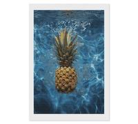 HETVBNS Pineapple in The Pool Diamond Painting Kits for Adults, Full Round Drill DIY Diamond Art for Beginners, 5D Gem Art and Crafts for Home Wall Decor 8"x12"
