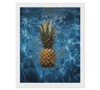 HETVBNS Pineapple in The Pool Diamond Painting Kits for Adults, Full Round Drill DIY Diamond Art for Beginners, 5D Gem Art and Crafts for Home Wall Decor 16"x20"