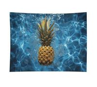 HETVBNS Pineapple in The Pool Tapestry Wall Hanging - 30"x40" Aesthetic Tapestries Soft Polyester Wall Art Decor Large Tapestry for Bedroom Living Room Dorm Backdrop, Hanging Kit Included
