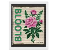 HETVBNS Pink Green Block Print Diamond Painting Kits for Adults, Full Round Drill DIY Diamond Art for Beginners, 5D Gem Art and Crafts for Home Wall Decor 16"x20"