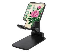 HETVBNS Pink Green Block Print Phone Stand for Desk - Adjustable & Foldable Tablet Stand Portable Cell Phone Stand Holder Compatible with 4-13" Smartphones, Tablets