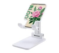 HETVBNS Pink Green Block Print Phone Stand for Desk - Adjustable & Foldable Tablet Stand Portable Cell Phone Stand Holder Compatible with 4-13" Smartphones, Tablets