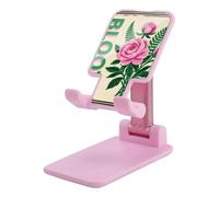 HETVBNS Pink Green Block Print Phone Stand for Desk - Adjustable & Foldable Tablet Stand Portable Cell Phone Stand Holder Compatible with 4-13" Smartphones, Tablets
