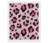 HETVBNS Pink Leopard Diamond Painting Kits for Adults, Full Round Drill DIY Diamond Art for Beginners, 5D Gem Art and Crafts for Home Wall Decor 16"x20"