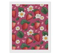 HETVBNS Pink Strawberry Diamond Painting Kits for Adults, Full Round Drill DIY Diamond Art for Beginners, 5D Gem Art and Crafts for Home Wall Decor 16"x20"