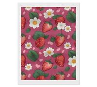 HETVBNS Pink Strawberry Diamond Painting Kits for Adults, Full Round Drill DIY Diamond Art for Beginners, 5D Gem Art and Crafts for Home Wall Decor 12"x16"