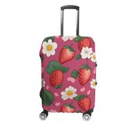 HETVBNS Pink Strawberry Luggage Cover, Elastic Luggage Protector Fits 19-32in Suitcases, Washable & Anti-Scratch Suitcase Cover for Men Women, style, Small, Classic
