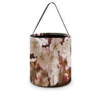 HETVBNS Plum Tree Blossom Candy Bag Halloween Trick Or Treat Bucket 7.9x8.3in, Reusable Gift Bags for Party Holiday Wedding