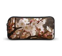 HETVBNS Plum Tree Blossom Pencil Case Large Capacity Zipper Pouch, Durable Pencil Box Organizer, Portable Small Cosmetic Bag for Office, Travel