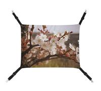 HETVBNS Plum Tree Blossom Pet Hammock for Cats & Dogs, Soft Breathable Canvas Hanging Hammock with Adjustable Straps, Comfortable & Durable Hanging Bed for Small to Medium Pets