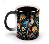 HETVBNS Polish Folk Art Pattern Ceramic Mug 12 Oz Thermochromic Mug Funny Mugs Magic Funny Art Mug Heat Changing Coffee Cup Novelty Gifts for Family Friends Birthday Aniversary